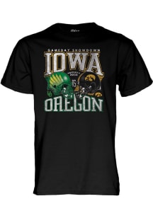 Blue 84 Iowa Hawkeyes Black Football vs Oregon Ducks Short Sleeve T Shirt