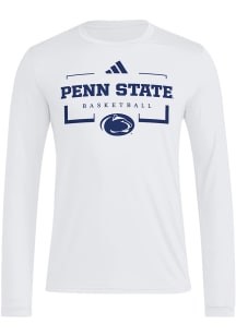 Adidas Penn State Nittany Lions White Locker Basketball Icon Long Sleeve T-Shirt