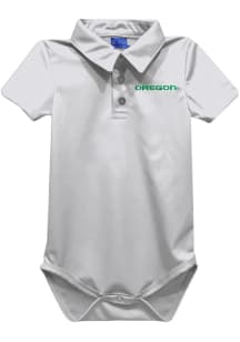 Vive La Fete Oregon Ducks Baby White Team Short Sleeve One Piece Polo