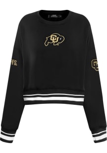 Pro Standard Colorado Buffaloes Womens Black Classic Crew Sweatshirt