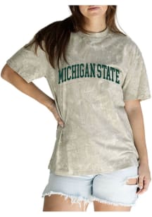 Michigan State Spartans Womens Green Camo Short Sleeve T-Shirt