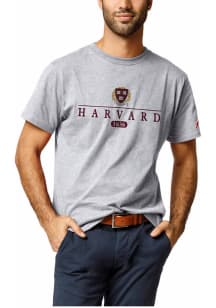 League Harvard Crimson Ash 1636 Sheild Short Sleeve T Shirt