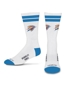 Oklahoma City Thunder White Stripes Mens Crew Socks