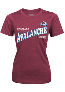 Colorado Avalanche Womens Maroon Triblend Bling Short Sleeve T-Shirt
