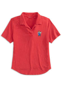 Johnnie O Nebraska Cornhuskers Womens Red Coastal Wash Short Sleeve Polo Shirt