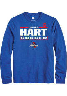 Kaleigh Hart  Tulsa Golden Hurricane Blue Rally NIL Stacked Box Long Sleeve T Shirt