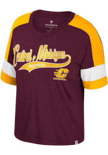Colosseum Central Michigan Chippewas Womens Maroon Glinda Short Sleeve T-Shirt
