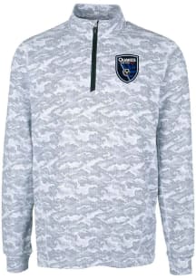 Cutter and Buck San Jose Earthquakes Mens Charcoal Traverse Camo Big and Tall Qtr Zip