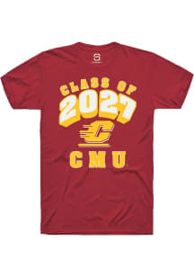 Summit Sportswear Central Michigan Chippewas Maroon Class of 2027 Short Sleeve T Shirt