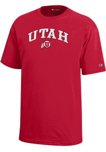 Champion Utah Utes Youth Red Team Logo Short Sleeve T-Shirt