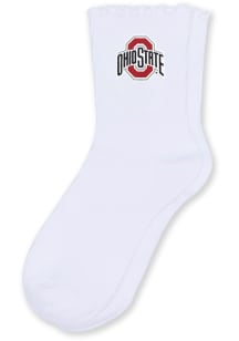 Ohio State Buckeyes Lettuce Hem Baby Quarter Socks
