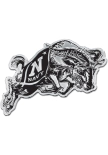 Navy Midshipmen Chrome Car Emblem - Grey
