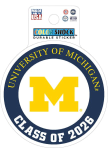 Michigan Wolverines Class of 2026 Durable Stickers - Navy Blue