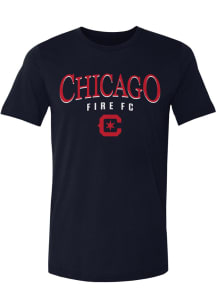Chicago Fire Navy Blue Arch Logo Short Sleeve T Shirt