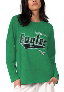 Starter Philadelphia Eagles Womens Kelly Green Distressed LS Tee