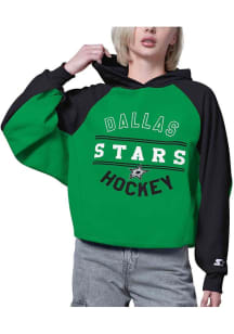 Starter Dallas Stars Womens Green Bootleg Hooded Sweatshirt