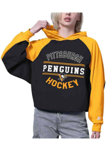 Starter Pittsburgh Penguins Womens Black Bootleg Hooded Sweatshirt
