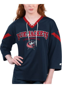 Starter Columbus Blue Jackets Womens Starter Rally Fashion Hockey Jersey - Blue