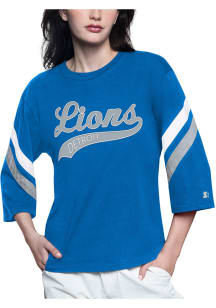 Starter Detroit Lions Womens Blue Hail Mary LS Tee