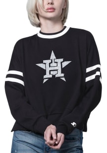 Starter Houston Astros Womens Black Rally Crew Sweatshirt