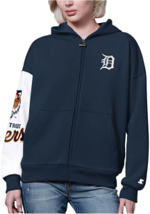 Starter Detroit Tigers Womens Navy Blue 4th Down Long Sleeve Full Zip Jacket