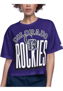 Starter Colorado Rockies Womens Purple Play Short Sleeve T-Shirt