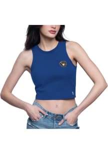 Starter Milwaukee Brewers Womens Blue Show Up Tank Top