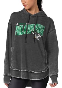 Starter Philadelphia Eagles Womens Black Burnout Foil Hooded Sweatshirt
