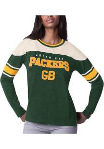 Starter Green Bay Packers Womens Green Play Maker LS Tee