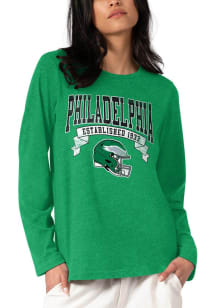Starter Philadelphia Eagles Womens Kelly Green Heather LS Tee