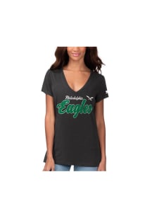 Starter Philadelphia Eagles Womens Black Team Foil Short Sleeve T-Shirt