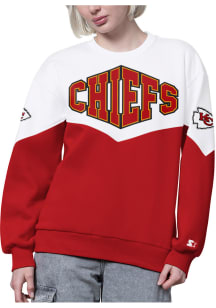 Starter Kansas City Chiefs Womens Red Clutch Hit Crew Sweatshirt