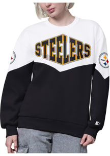 Starter Pittsburgh Steelers Womens Black Clutch Hit Crew Sweatshirt