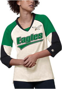 Starter Philadelphia Eagles Womens White Power Play LS Tee
