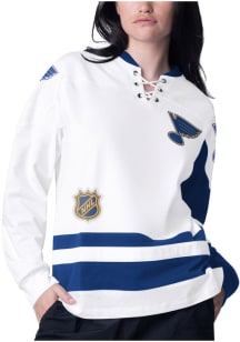 Starter St Louis Blues Womens Starter Hat Trick Fashion Hockey Jersey - White