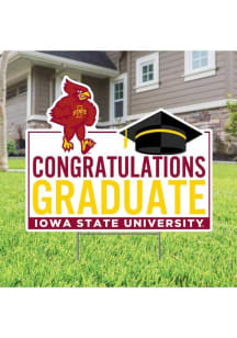 Iowa State Cyclones Congratulations Graduate Yard Sign - White