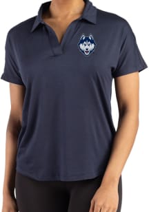 Cutter and Buck UConn Huskies Womens Navy Blue Coastline Short Sleeve Polo Shirt