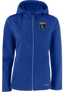 Cutter and Buck San Jose Earthquakes Womens Blue Evoke Light Weight Jacket