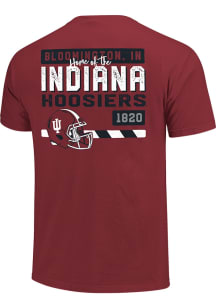 Indiana Hoosiers Crimson Football Stacked Pill Stripes Short Sleeve T Shirt