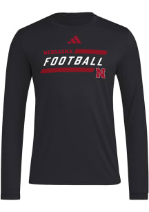 Adidas Nebraska Cornhuskers Black Our Red Burns Brighter Pregame Long Sleeve T-Shirt