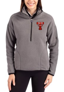 Cutter and Buck Texas Tech Red Raiders Womens Graphite Cascade Sherpa Qtr Zip
