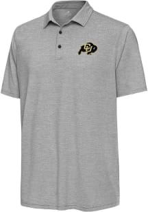 Antigua Colorado Buffaloes Mens Black Distressed Stripe Short Sleeve Polo