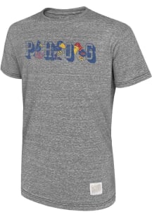 Original Retro Brand Kansas Jayhawks Grey Phog Allen Basketball Camp Short Sleeve Fashion T Shirt