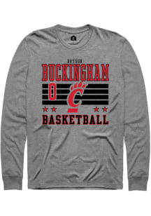 Bryson Buckingham Cincinnati Bearcats Grey NIL Striped Long Sleeve Player T Shirt