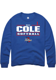 Maci Cole Tulsa Golden Hurricane Mens Blue NIL Stacked Box Player Crew