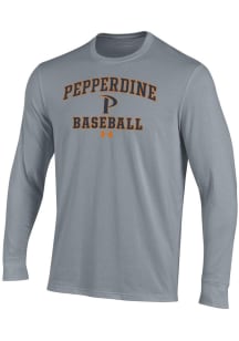 Under Armour Pepperdine Waves Grey Baseball Performance Long Sleeve T Shirt