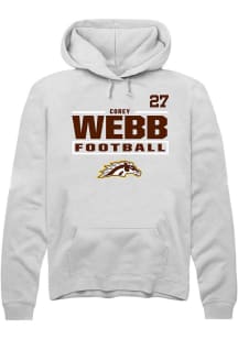Corey Webb Western Michigan Broncos Mens White Football NIL Stacked Box Player Hood