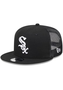 New Era Chicago White Sox Black Evergreen 9FIFTY Trucker Mens Snapback Hat