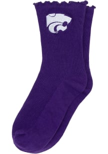 K-State Wildcats Lettuce Hem Womens Quarter Socks