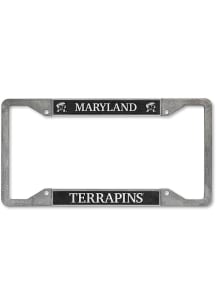 Maryland Terrapins 4-Corner Pewter License Plate Frame - Black